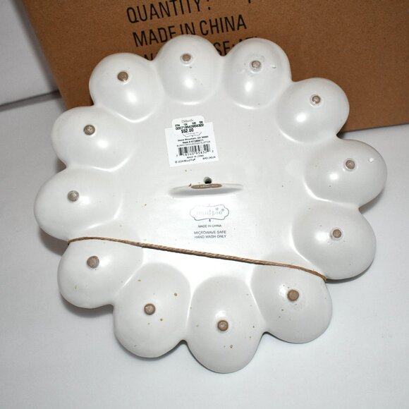 Mud Pie Bunny Deviled Egg Platter 3-Piece Set #41580011 NWT